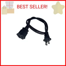Small Extension Cord 3FT, Short Two Prong Extension Cords, Black Male Female Ext