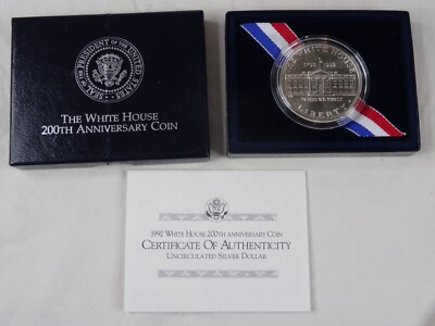 1992-D White House Commemorative Silver Dollar Unc US Mint OGP COA BU