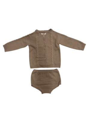 Coco Blanc Oatmeal Cable Bloomer Set - Size 3 NWT