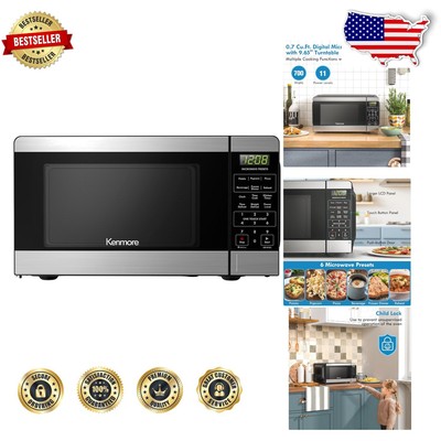 Stainless Steel Countertop Microwave - Auto Cooking, Defrost & Express Features