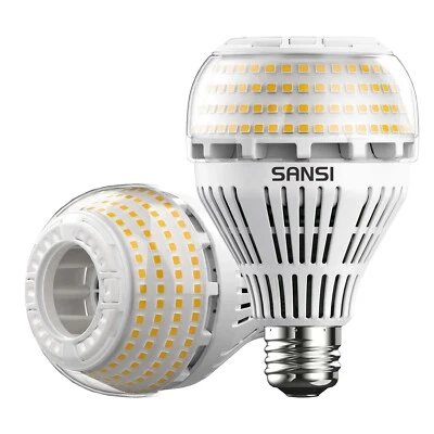 SANSI LED Light Bulb 4000lm 250W Equiv. 3000K Warm White Energy Efficient 2 pcs