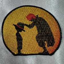 Shanks and Luffy Sunset One Piece Iron On Embroidery Patch Anime Manga Jacket