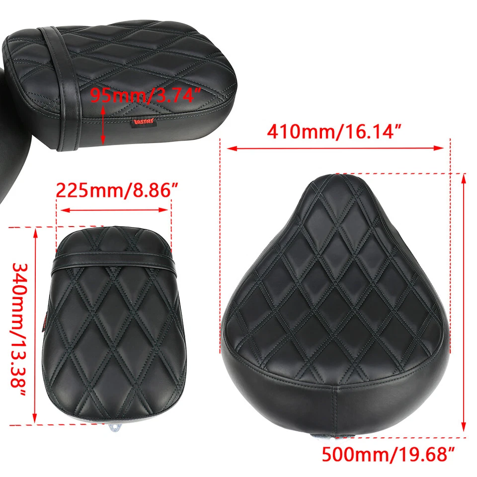 For Honda Shadow ACE 750 VT750C VT750CD Models 1998-2003 Full Black Diamond Seat - Image 3 of 4