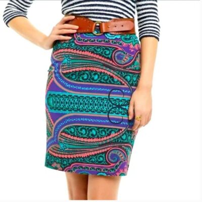 Plenty By Tracy Reese Anthropologie Pencil Skirt Women's Size Vibrant  Paisley