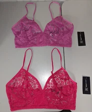 INC Intimates Set of 2 Bralettes in Jazzy Pink & Dutch Pink, Size Medium - NWT