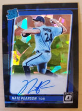 2021 Donruss Optic Nate Pearson Rated Rookie Black Cracked Ice Prizm Auto 17/25