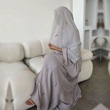 Muslim Open Kaftan Abaya Dubai Women Cardigan Long Dress Embroidery Kimono Robe