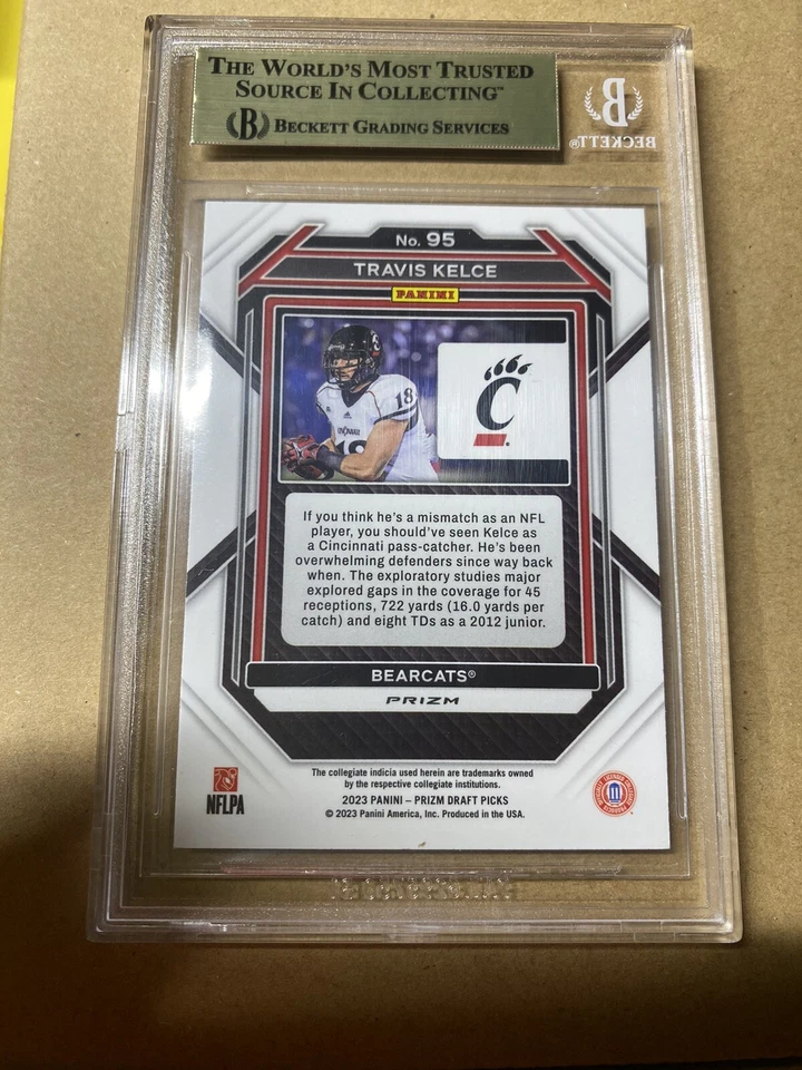 2023 Panini Prizm Draft Picks #95 Travis Kelce Gold Ice BGS Gem Mint 9.5 - Image 2 of 2