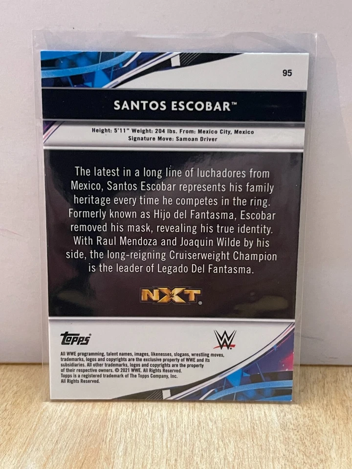 2021 Topps Finest WWE Base #95 Santos Escobar wrestling card - Image 2 of 2