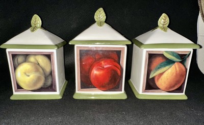 Rare CANISTER SET ~ Vegetables, Jay Mercado, 3 piece, Certified Int EUC