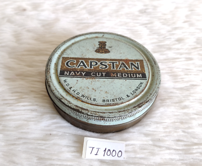 1940s Vintage WD HO Wills Capstan Navy Cut Tobacco Advertising Tin London  TI1000