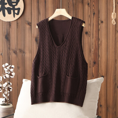 Gilet Senza Maniche In Maglia Donna Scollo Tondo - Maglione Irregolare Autunno Primavera