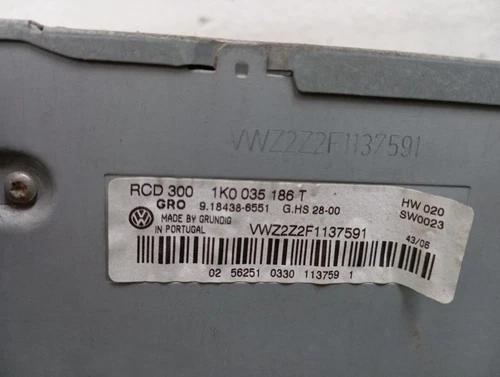 1K0035186T Sistema Audio/Radio Cd para VOLKSWAGEN PASSAT BERLINA (3C2) * 224267 - Imagen 4 de 4