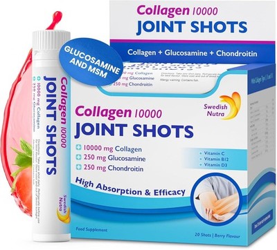 Schwedische Nutra Kollagen Gelenkshots 10.000mg 20 Shots - Haut-, Haar- & Gelenkgesundheit