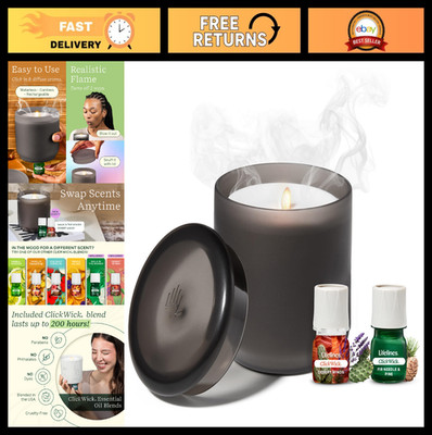 Flameless Aromatherapy Candle Diffuser with Essential Oil Blends - Cordless, Wat