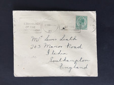 GIBRALTAR 1935 ½d ON COVER TRAVEL KEY PMK TO SOUTHAMPTON GB