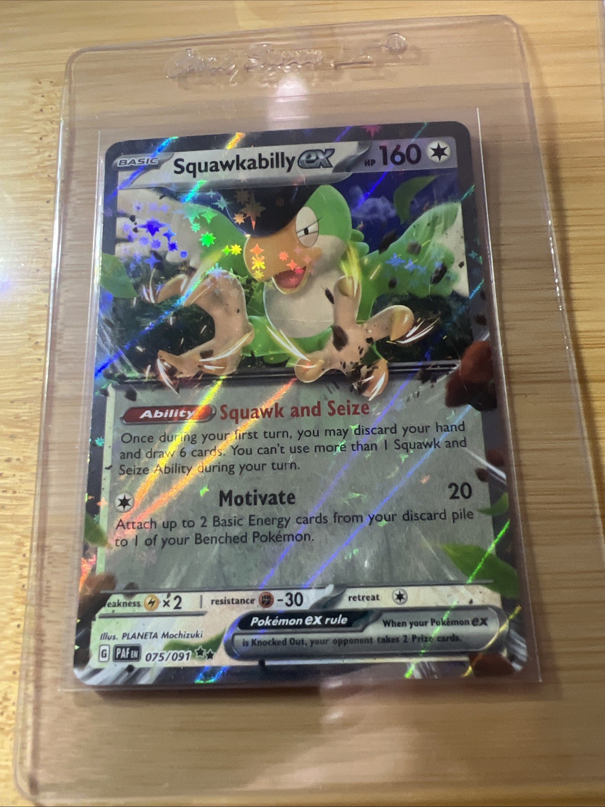 Pokémon TCG Squawkabilly EX 075/091 Paldean Fates NM Condition