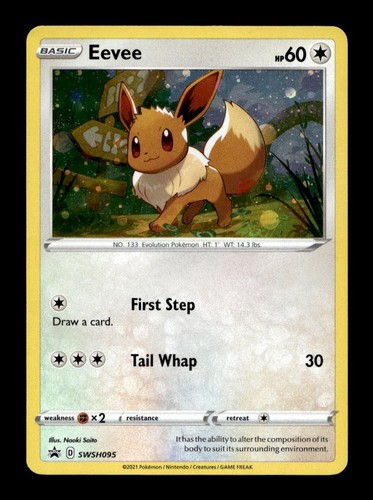 Eevee SWSH095 Holo Promo Sword & Shield Promo Pokemon Near Mint