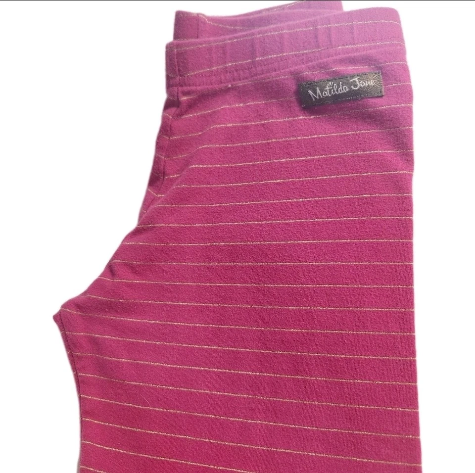 Legging a rayas frambuesas Matilda Jane Moments with you para niñas talla 8 Foto 4 de 4
