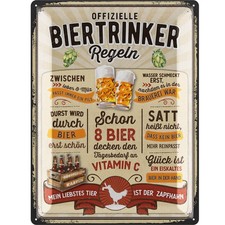 Retro Blechschild BIER lustige Schilder mit Sprüchen als Bar Dekoration 30x40cm