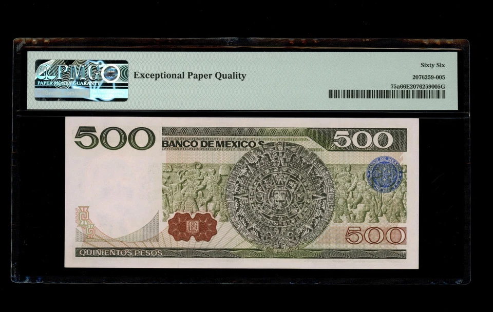 México - 500 Pesos - 1981 Banco de México PMG 66 EPQ GEMA UNC Foto 2 de 4