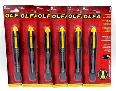 6x OLFA ES-1 9mm Standard Duty Multi-Purpose Snap-Off Knife New in Package