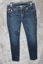 True Religion Jeans Women's High-Waisted Stretch Skinny Size 28 Blue Denim USA 