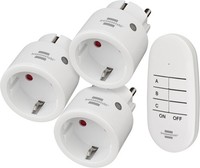 Brennenstuhl Funksteckdosen Set Mini 3Er Innenbereich 2300W 3+1 Handsender Weiß