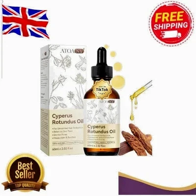 VFJVLVDG Cyperus Rotundus Oil, 100% Pure Natural Cyperus Oil for Hair Removal, (60ml)