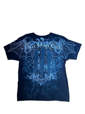 RARE Three Days Grace  Life Starts Now  AOP T-shirt Large Affliction Style Y2K
