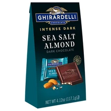Ghirardelli Intense Dark Chocolate Squares Sea Salt Almond 4.12 oz Bag