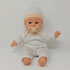 Realistic Soft Body Blue Eye BABY DOLL Magnetic Pacifier Polka Dot Bodysuit Hat