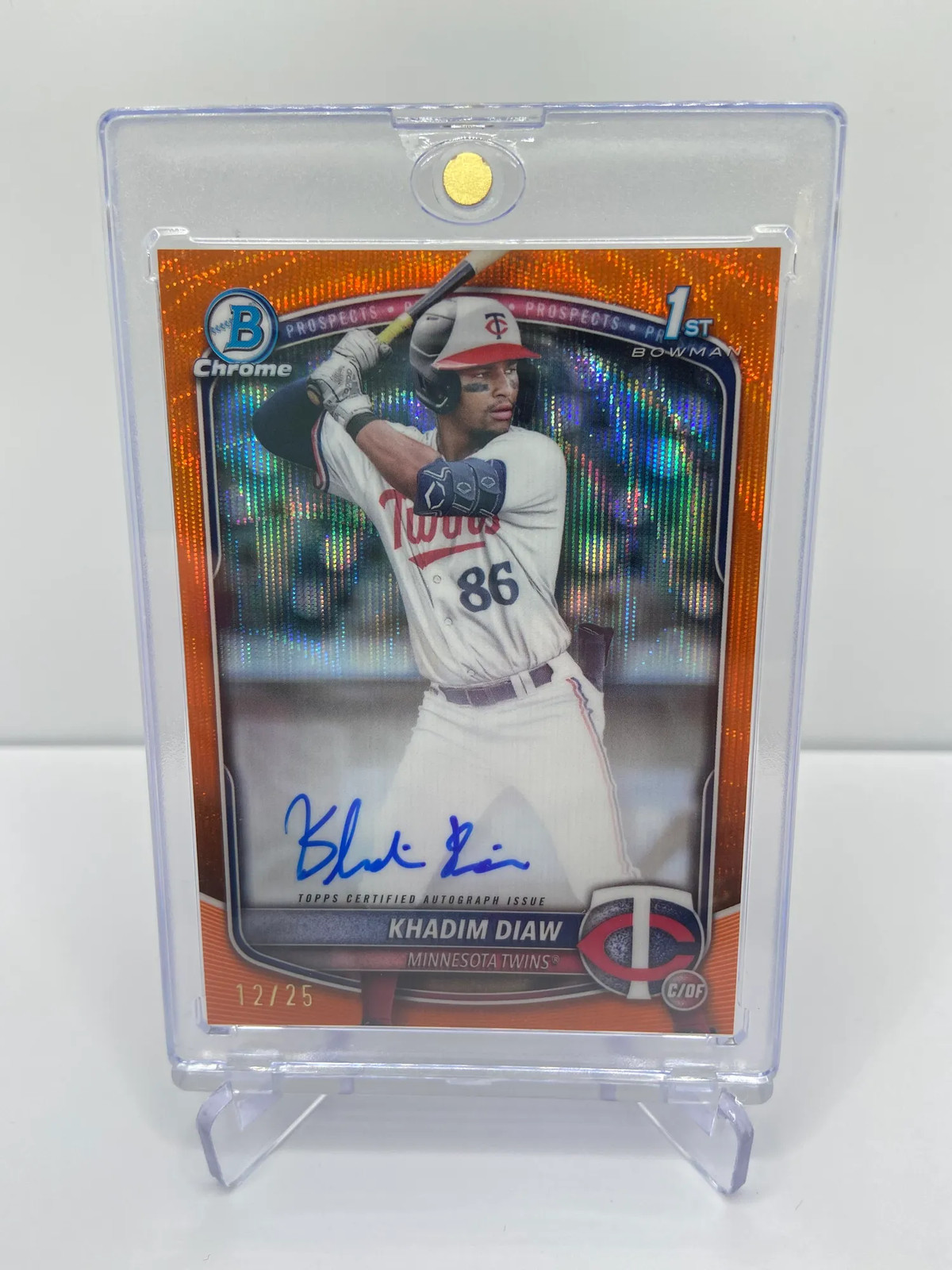 2025 BOWMAN KHADIM DIAW ORANGE WAVE 12/25 1ST CHROME PROSPECT AUTO RC