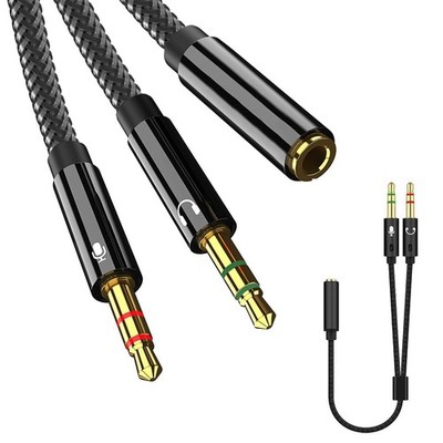 Audio Kabel Adapter Y Splitter 3,5mm Kopfhörer Mikrofon PC Laptop 2 in 1