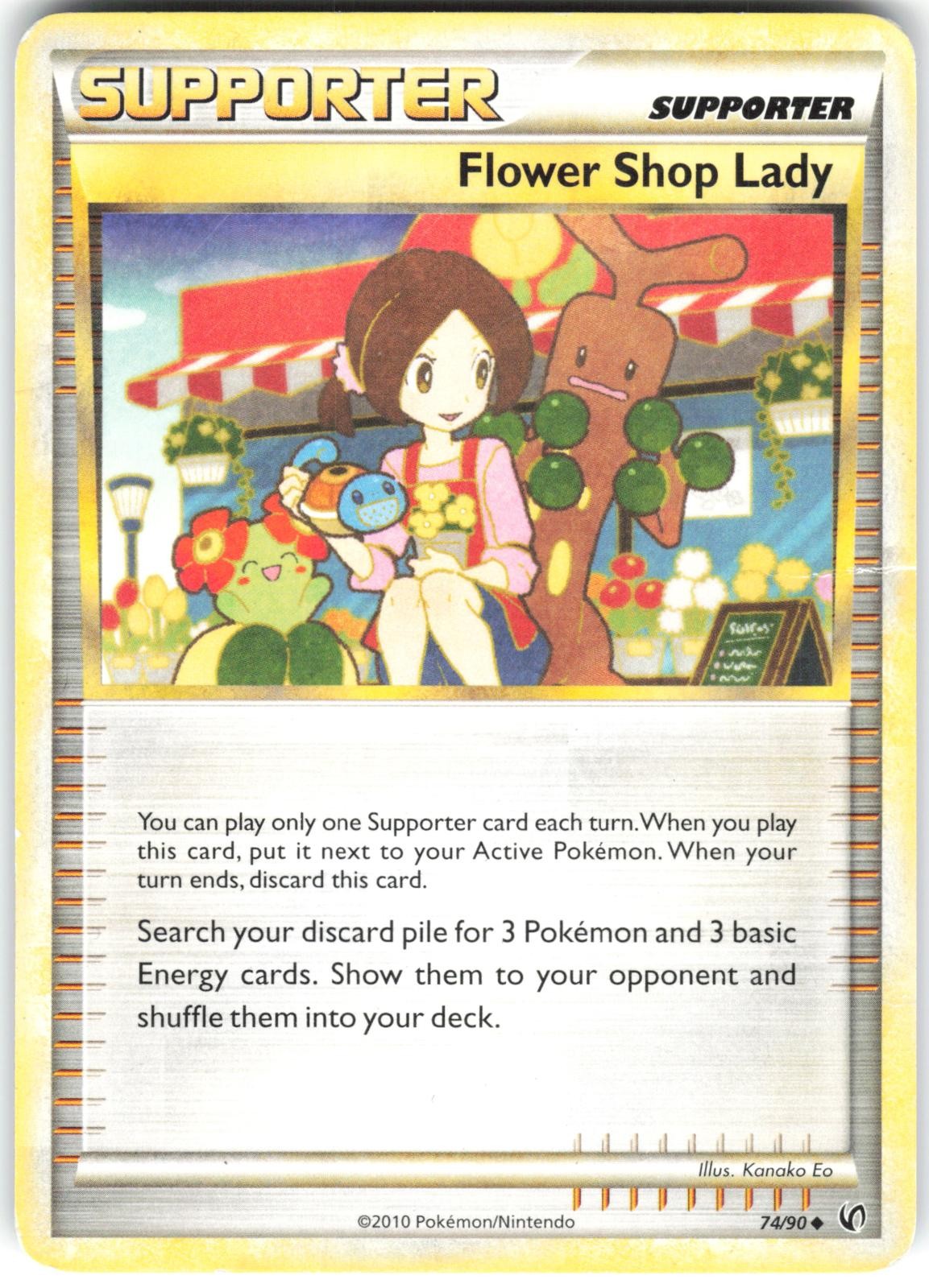 Flower Shop Lady 74/90 HGSS Undaunted Pokemon DMG