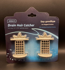 2 Pack - Drain Hair Catcher By AODAYS for 1.5 - 1.75 Bathtub Drains, Gray New