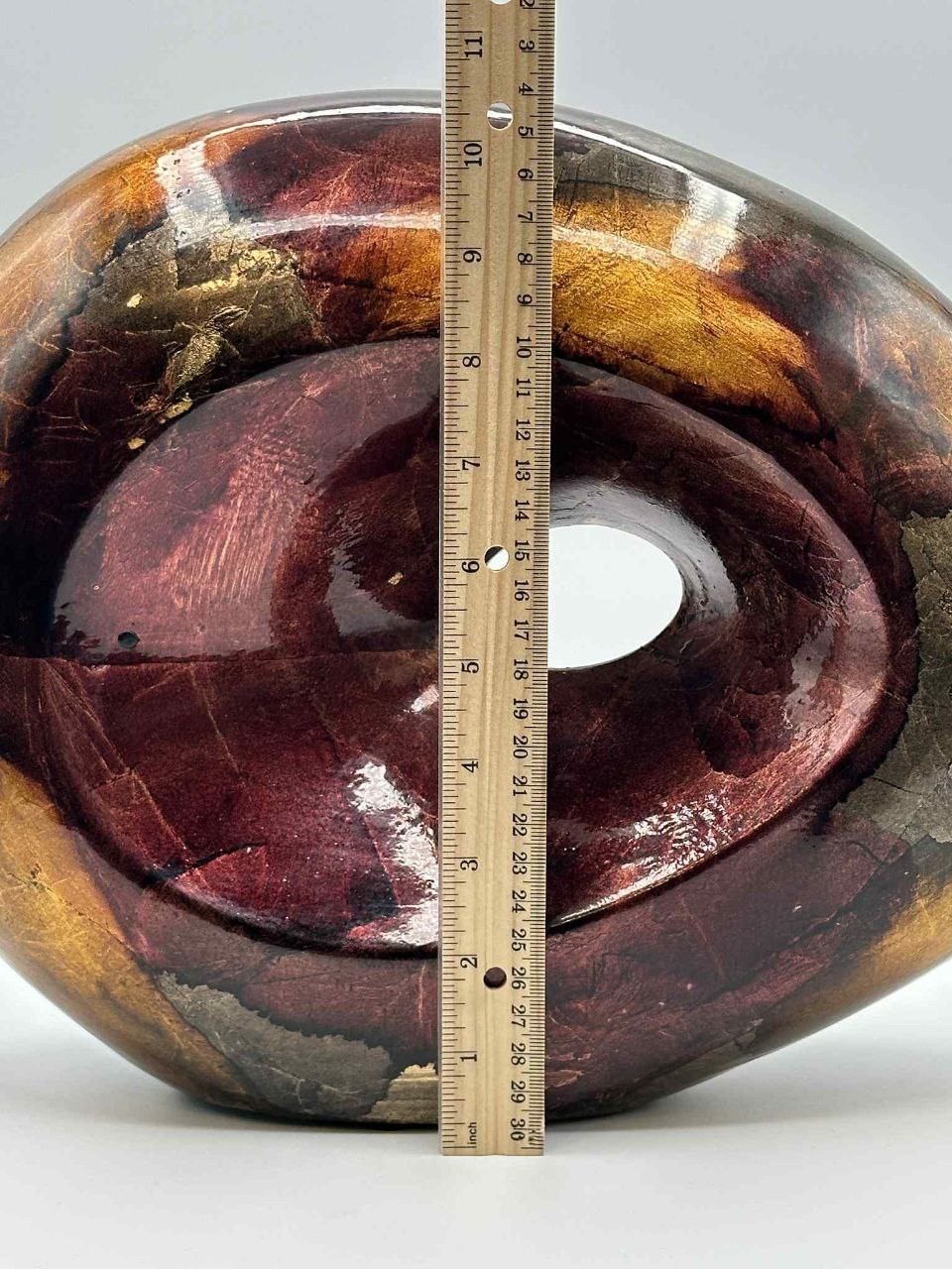 Modern Abstract Ceramic Sculpture Hand-Painted Art Object 12"x10.5"