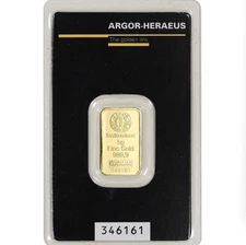 100% Guarantee 5 Gram Gold Bar Argor Heraeus in Assay 999.90