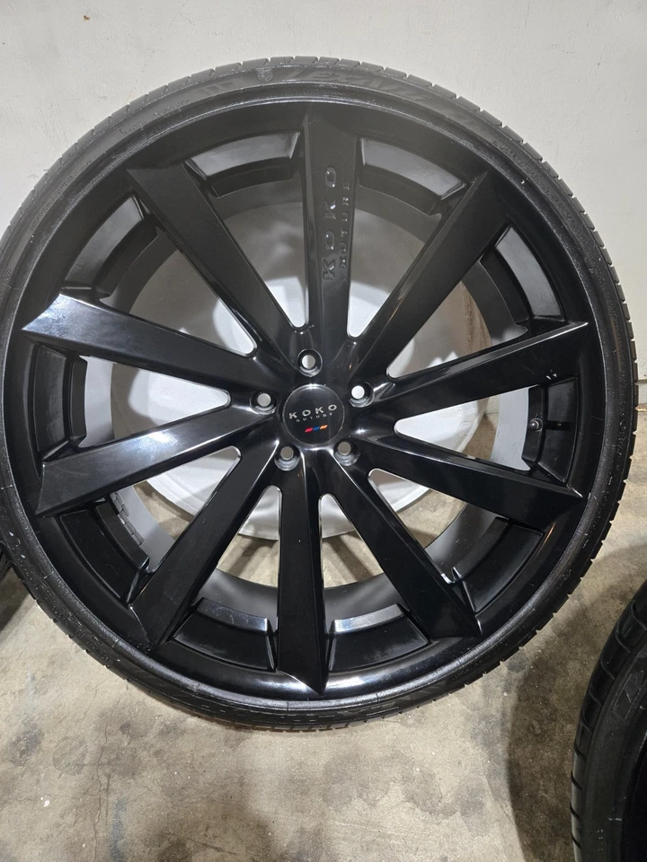 24" Black Koko Kuture Wheels With Tires And Accessories!! Great Gift!! - Image 2 of 4