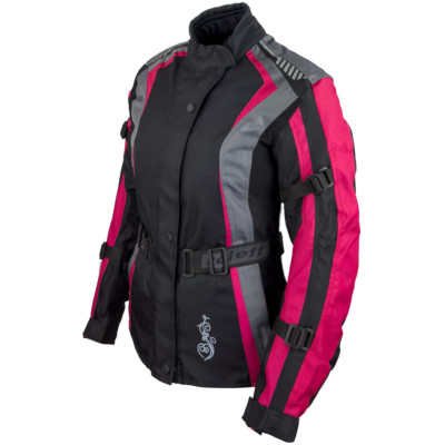 Roleff Racewear Ladyfit - Damen Textil Motorradjacke mit Protektoren & Membrane