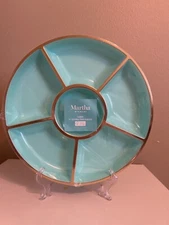 Martha Stewart 12” Plastic Sectional Serve Platter set of 3  NIP