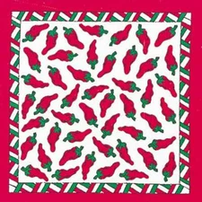 Carolina Creative Bandanna (Southwestern Red Peppers) Novelty 22" x 22" Chili