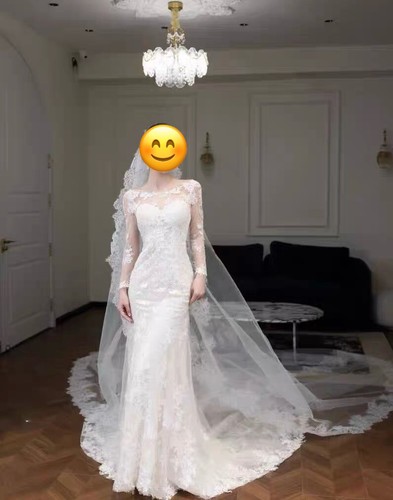 Gorgeous Lace Long Sleeves Mermaid Wedding Dress - Picture 6 of 6