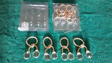 Napkin Ring Set Of 8 Decorative Gold Braid Clear Faceted Tassels In Box