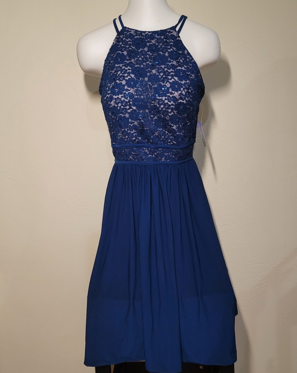 Nightway Women's Lace Top A Line Gown Dress Blue Size 10 Nightway Women's Lace Top A Line Gown Dress Blue Size 10