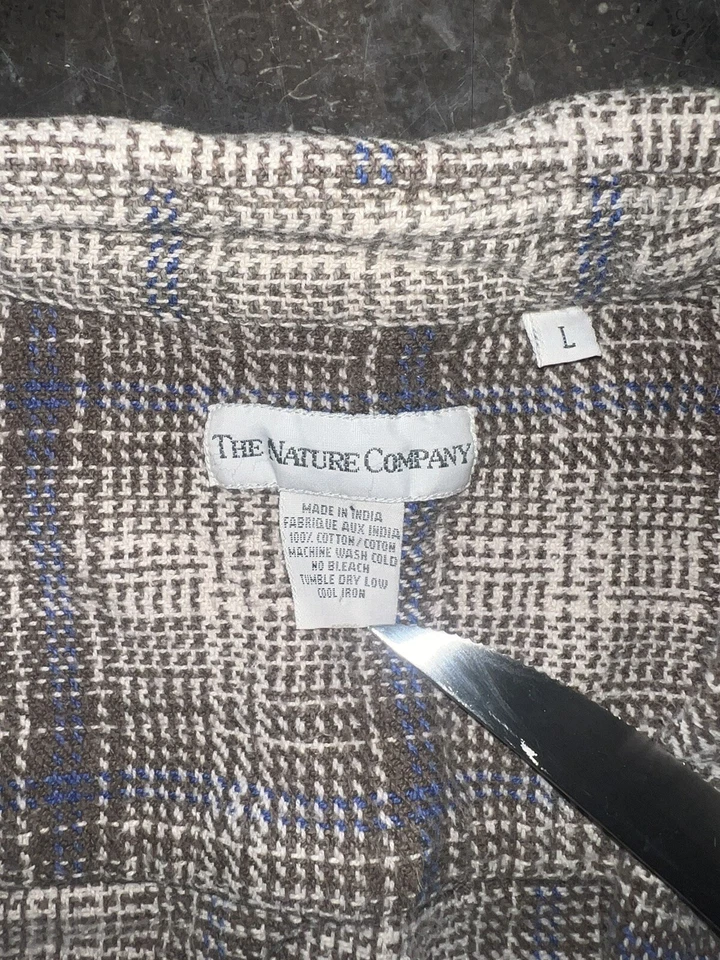 Camisa Vintage Años 90 Franela/Tapiz Algodón Cuadros Nature Company Grunge L Foto 2 de 4