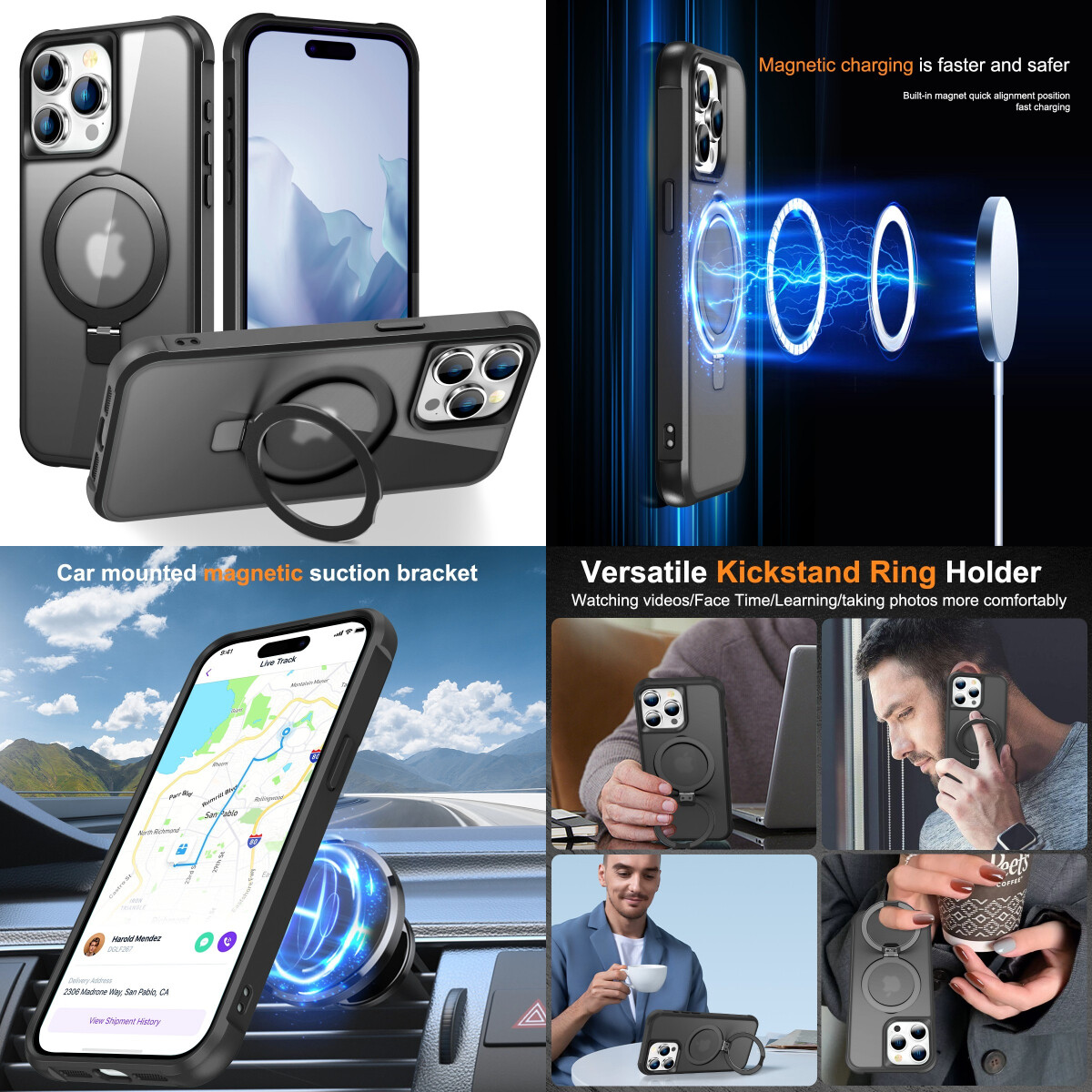 For iPhone 15 Pro Max 14 Pro 13 12 11 Shockproof Magnetic Wireless