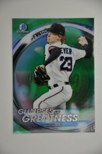 2020 Bowman Chrome Draft MAX MEYER Green Glimpses of Greatness 13/99 Marlins