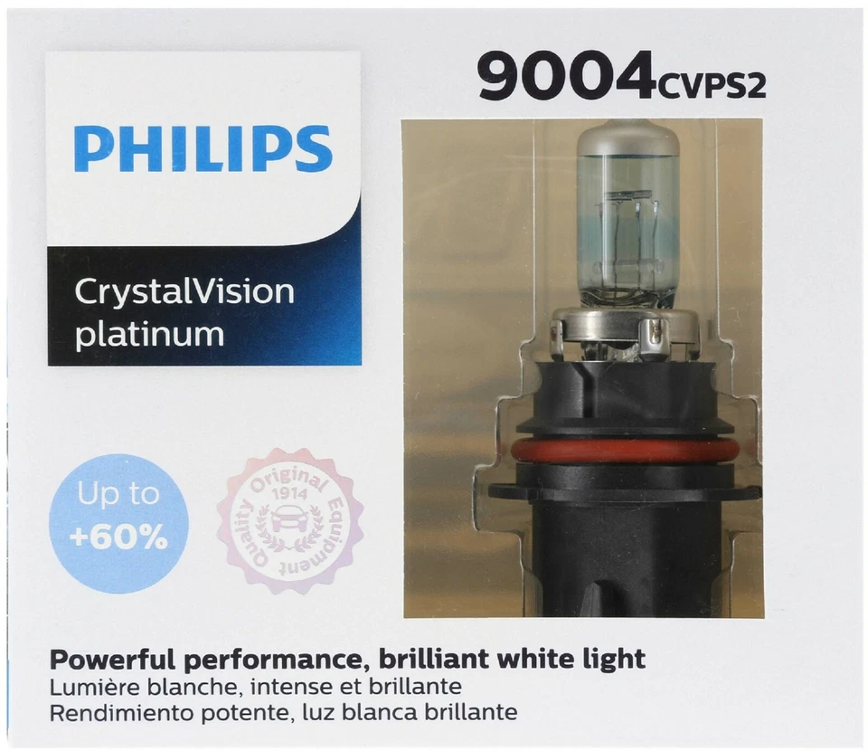 Philips Crystal Vision Platinum 9004 65/45W Dos Bombillas Cabezal Luz Reemplazar Actualización Foto 2 de 4