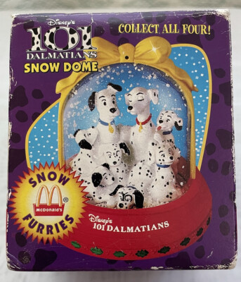 Vintage McDonald s 101 Dalmations Snow Furries Water Globe 1996 Collectible